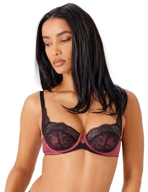 Gossard VIP Confession Non Padded Balcony Bra - Burgundy/Black