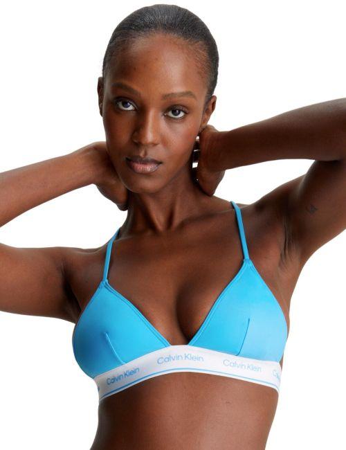 Calvin Klein CK Meta Legacy Triangle Bikini Top - Malibu Blue