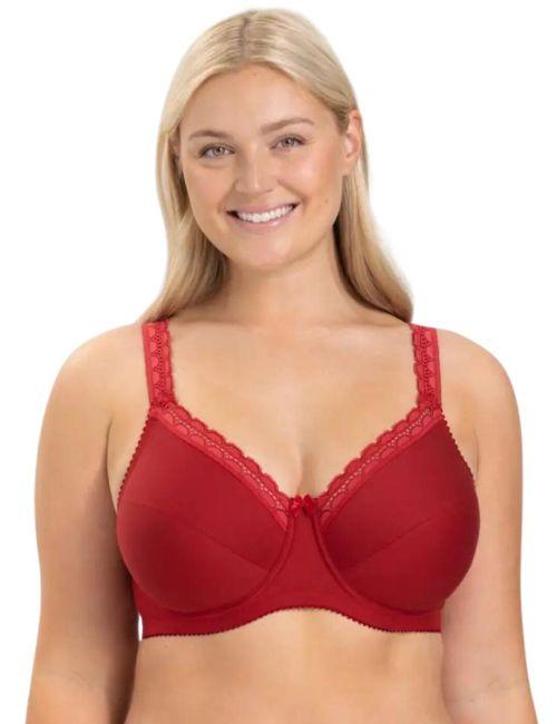 Miss Mary Of Sweden Cotton Comfort Bra - English Red