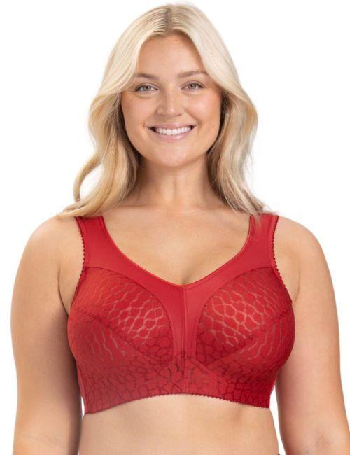 Miss Mary Of Sweden Lovely Jacquard Non Wired Full Cup Bra - English Red