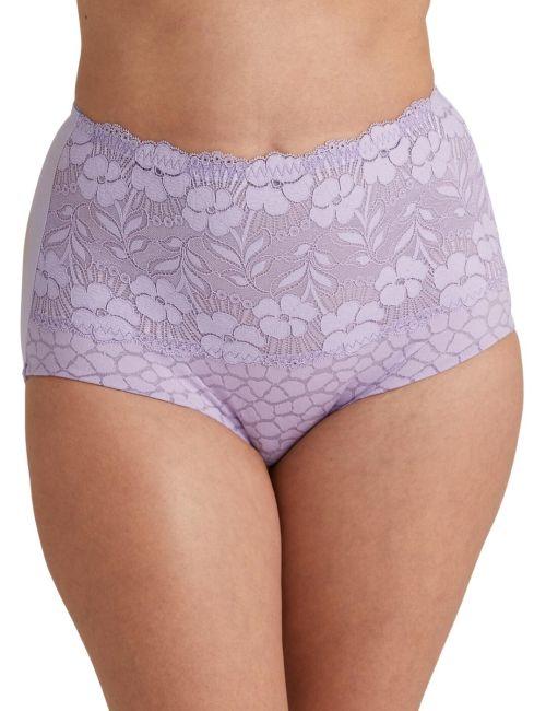 Miss Mary Of Sweden Jacquard & Lace Deep Brief - Lavender
