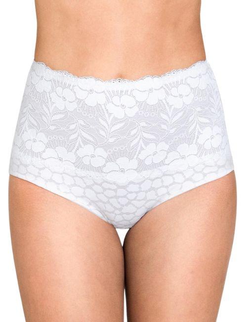 Miss Mary Of Sweden Jacquard & Lace Deep Brief - White