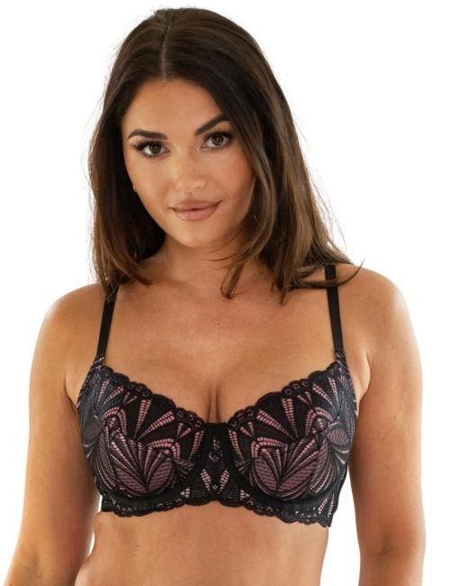 Pour Moi New Romance Full Cup Bra - Black/Rose