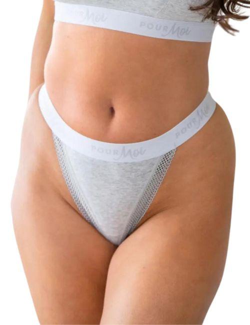 Pour Moi Love To Lounge Thong - Grey Marl