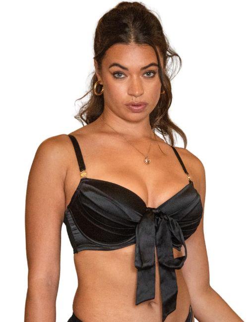 Pour Moi India Satin Plunge Bra - Black