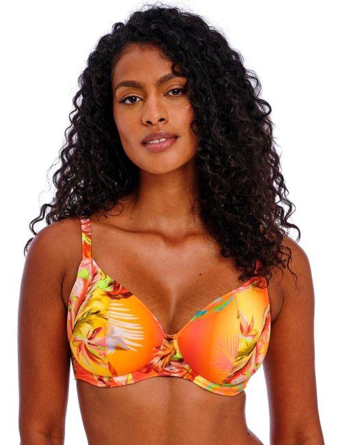 Freya Miami Sunset Plunge Bikini Top - Papaya