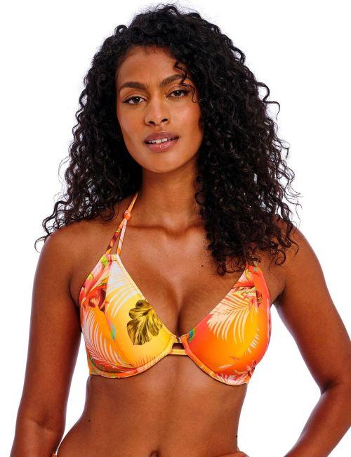 Freya Miami Sunset Halter Bikini Top - Papaya