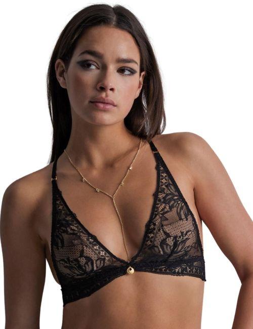 Aubade Gold Pleasure Triangle Bra - Black Light