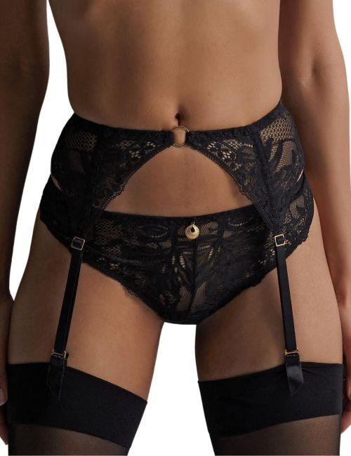 Aubade Gold Pleasure Suspender Belt - Black light