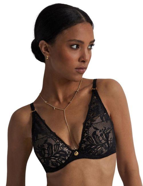 Aubade Gold Pleasure Plunge Bra - Black Light Aubade Gold Pleasure Plunge Bra - Black Light