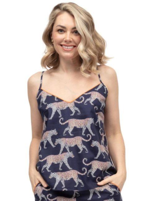 Cyberjammies Taylor Leopard Print Cami - Navy Mix
