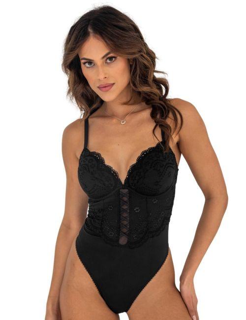 Pour Moi Swoon Plunge Bodysuit - Black