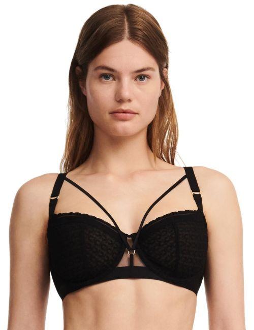Chantelle Monogram Half Cup Balcony Bra - Black