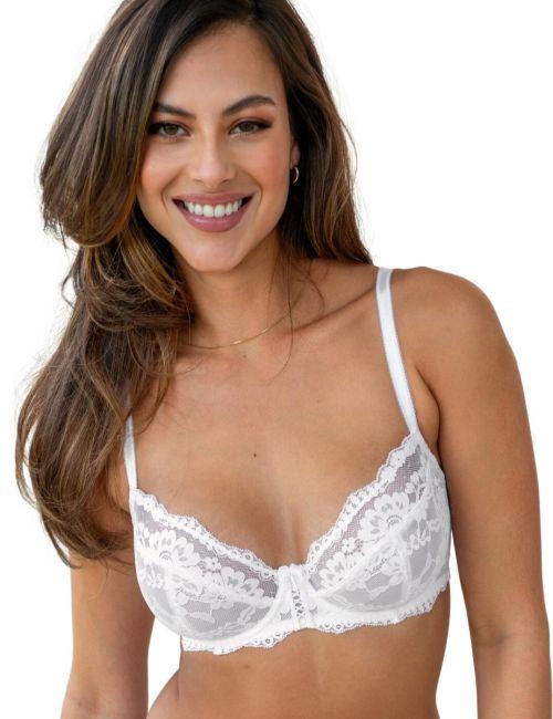 Pour Moi Fleur Balcony Bra - White