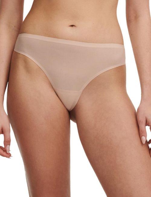 Chantelle Soft Stretch Lace Tanga - Golden Beige