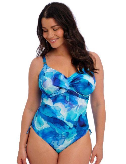 Fantasie Saunton Sands Underwired Twist Front Swimsuit - Dazzling Blue