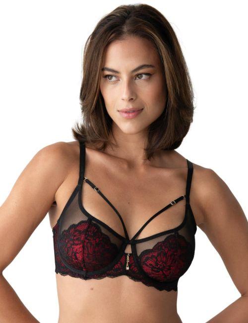 Pour Moi Desire Underwired Bra - Black/Red