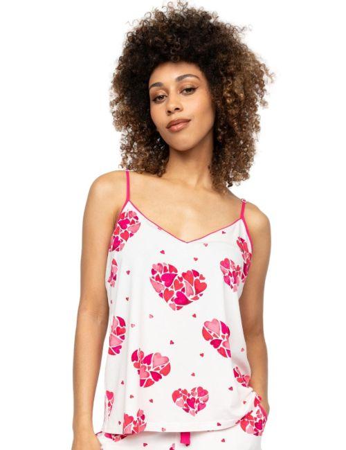 Cyberjammies Aria Heart Print Jersey Cami - White Mix