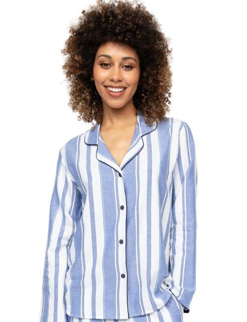 Cyberjammies Alpes Striped Pyjama Top - Blue Mix