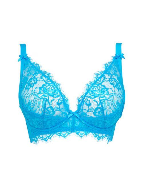 Figleaves Pulse Lace Plunge Bra - Aqua
