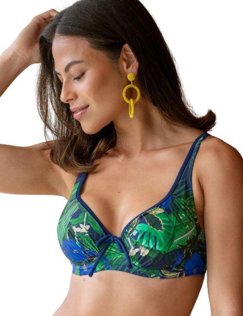Pour Moi Palermo Underwired Bikini Top - Navy Fern
