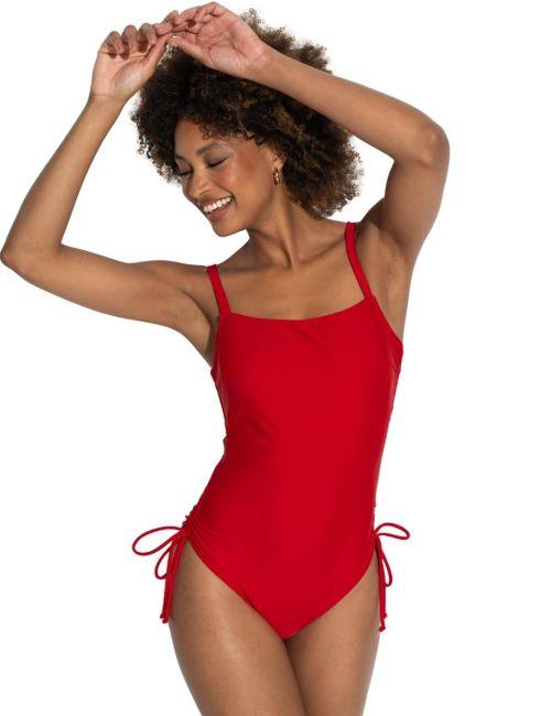 Pour Moi Square Neck Adjustable Swimsuit - Red