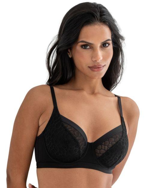 Pour Moi Geo Sculpt Underwired Bra - Black