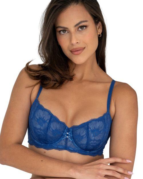 Pour Moi Atelier Lace Balcony Bra - True Blue/Mist