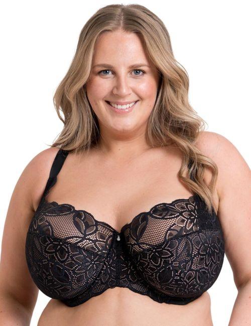 Curvy Kate Lovelace Side Support Balcony Bra - Black/Taupe