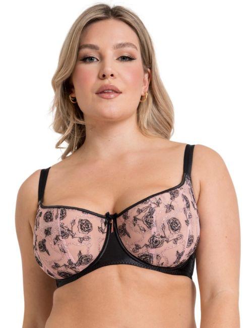 Scantilly by Curvy Kate Entwined Balcony Bra - Black/Blush
