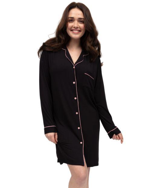 Cyberjammies Bonnie Jersey Long Nightdress - Black