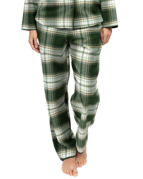 Cyberjammies Fern Brushed Check Pyjama Bottoms - Olive Green Mix