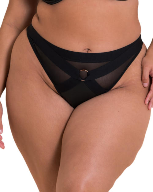 Scantilly By Curvy Kate Harnessed Thong - Black