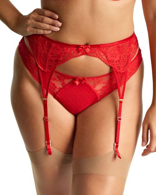 Panache Heidi Suspender Belt - Ruby Red