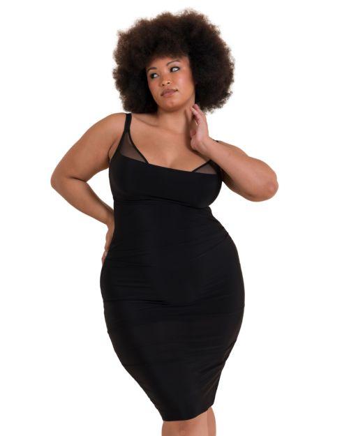 Scantilly By Curvy Kate Mirage Wired Plunge Slip Dress - Black
