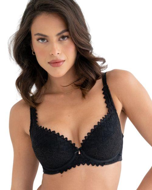 Pour Moi Mixology Padded Plunge Bra - Black