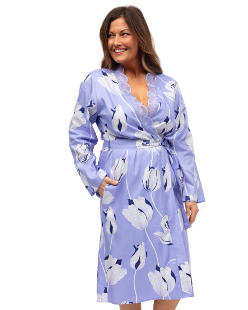 Cyberjammies Nora Rose Angelina Midi Dressing Gown - Lilac