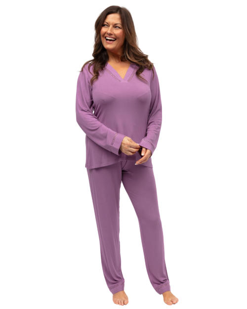 Cyberjammies Nora Rose Rhea Jersey Pyjama Set - Mauve
