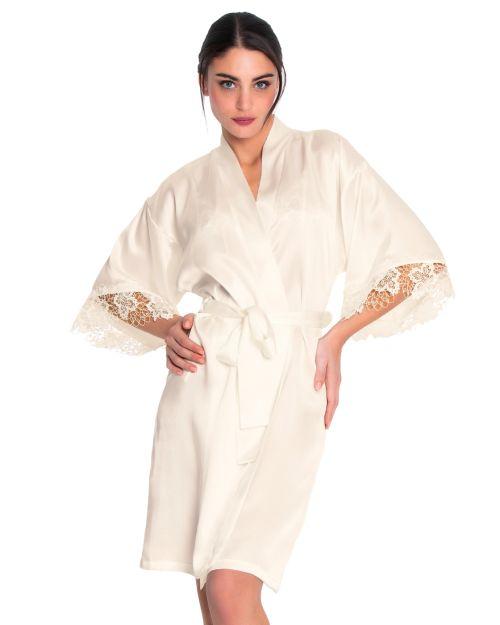 Lise Charmel Princesse Iris Mid-Length Negligee Gown - Ecru Nacre