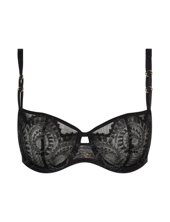 Chantelle Mystic Dream Half Cup Bra - Black / Silver Lurex