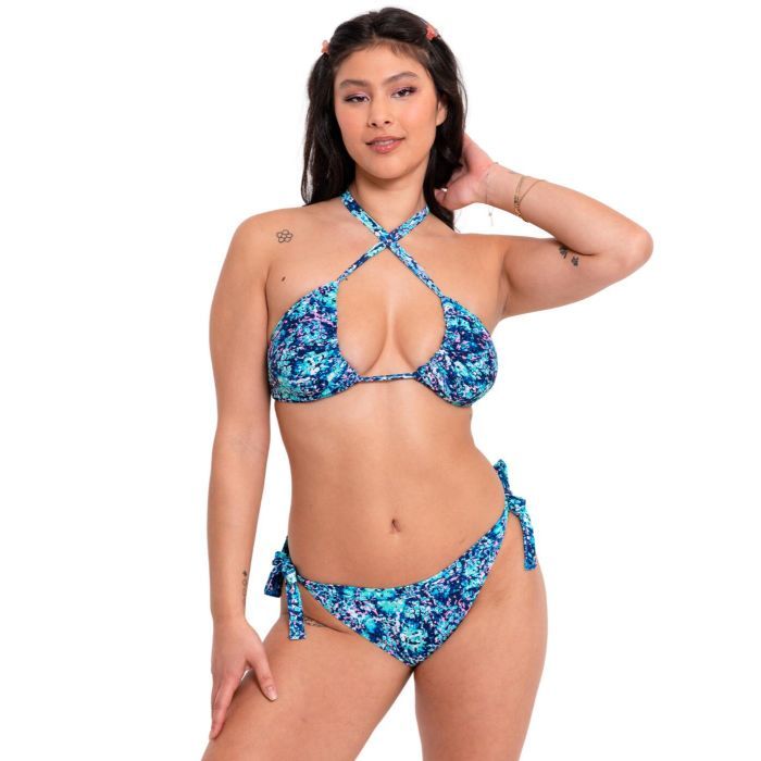 Curvy Kate Mykonos Triangle Bikini Top - Blue Print