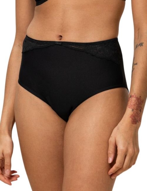 Triumph Modern Lace Cotton Maxi Brief - Black