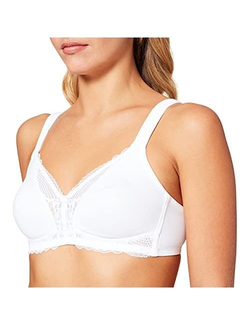 Triumph Modern Lace Cotton Non Wired Bra - White