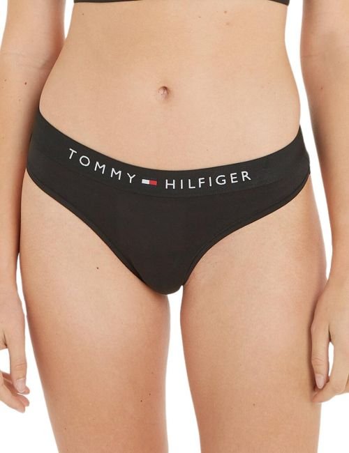 Tommy Hilfiger TH Logo Soft Thong - Black
