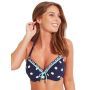 Pour Moi Beach House Halter Bikini Top - Navy/White/Aqua thumbnail