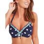 Pour Moi Beach House Halter Bikini Top - Navy/White/Aqua thumbnail