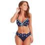Pour Moi Beach House Halter Bikini Top - Navy/White/Aqua thumbnail
