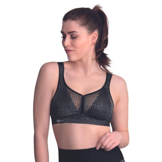 Anita Active Sports Bra in Anthracite, Atlantic, Orinoco & Flower Vibes