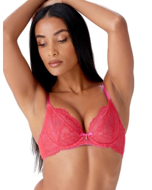 Gossard Superboost Lace Plunge Bra - Rose Red