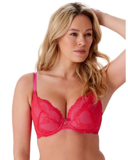 Gossard Superboost Lace Plunge Bra - Rose Red